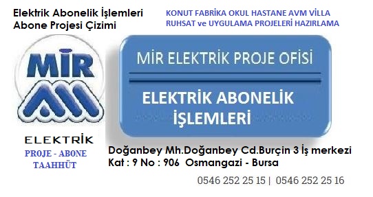 Bursa Elektrik Projesi Çizen Firma