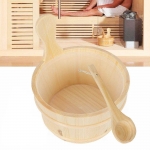 poolline sauna kova kepçe takımı ahşap 5lt ilan resmi